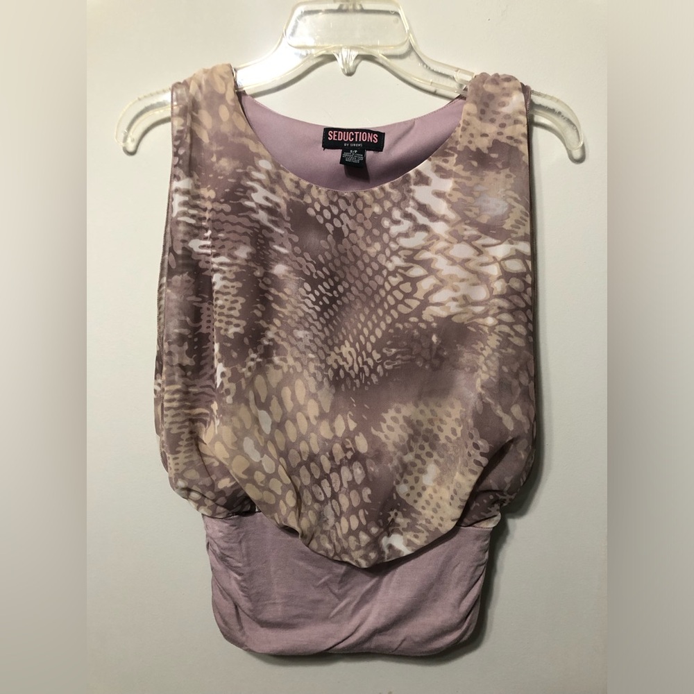 Seductions by Sirens lilac sleeveless top size S/P.
